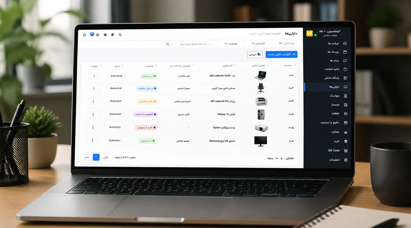ماژول مدیریت اموال Worksuite CRM - مدیریت اموال سازمانی 1 معرفی ماژول مدیریت اموال سازمانی – اسکریپت CRM و ERP Worksuite