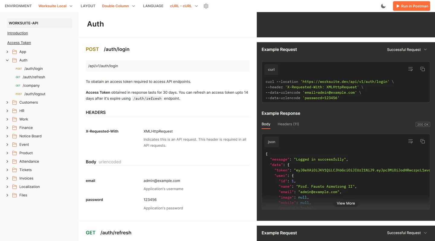 ماژول RestAPI کامل Worksuite CRM - اتصال به تمامی سامانه ها 3 احراز هویت در ماژول Rest API
