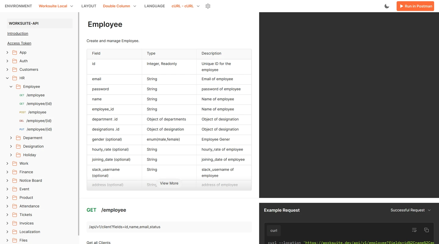ماژول RestAPI کامل Worksuite CRM - اتصال به تمامی سامانه ها 6 کارمند ها در بخش منابع انسانی